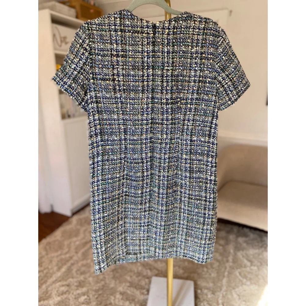 Ann Taylor Petite Tweed Mini Dress Quiet Luxury Old Money Parisian Scandi Preppy